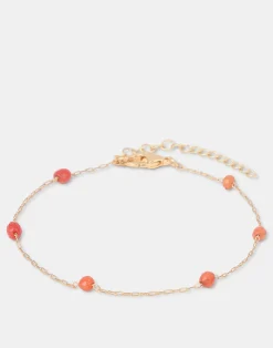 Natura Selection Pulsera Dorada Piedra Color