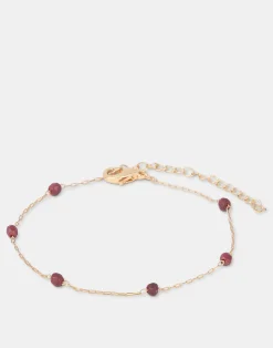 Natura Selection Pulsera Dorada Piedra Color