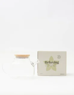 Natura Selection Tetera Cristal Tapa Bambú